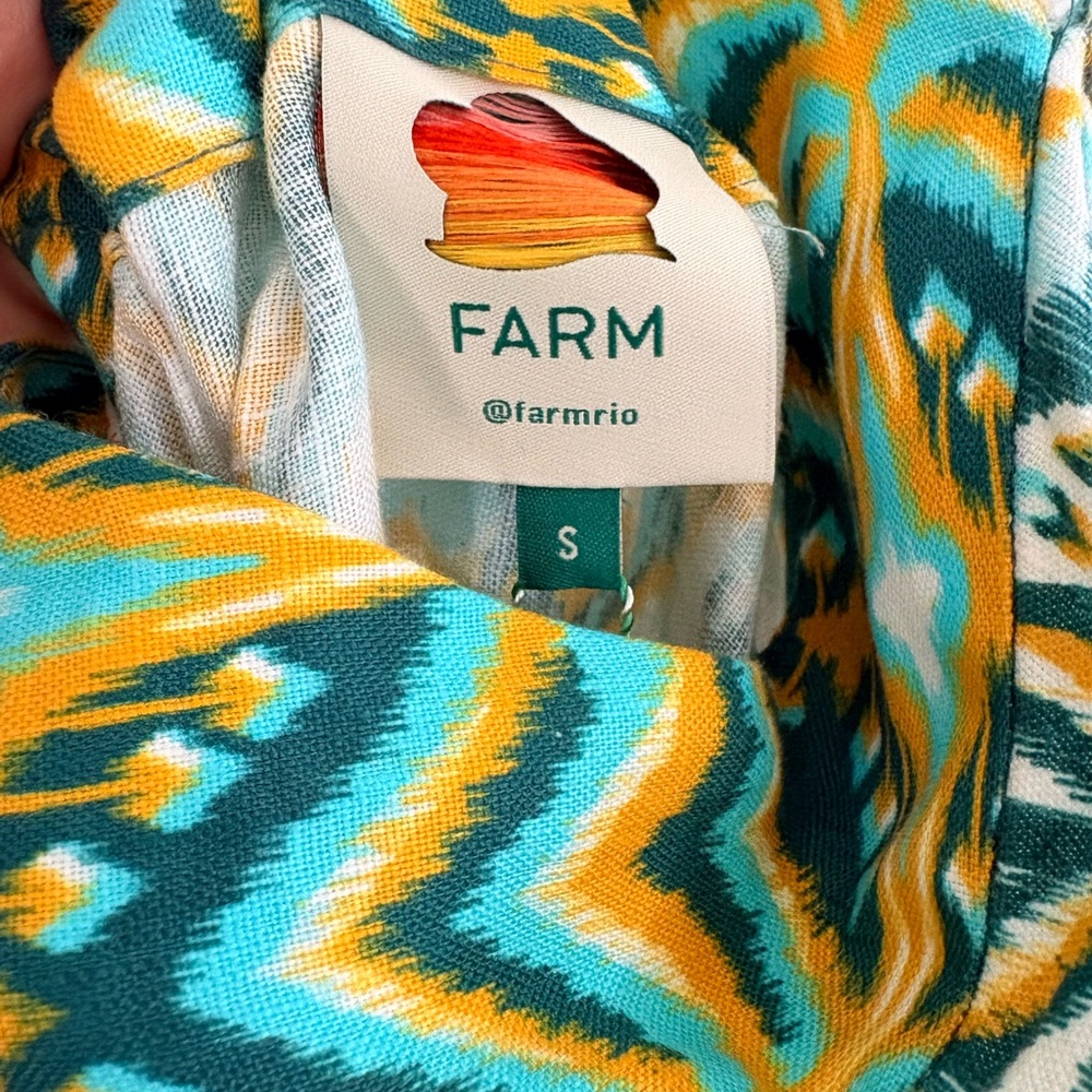 NWT FARM Rio Vibrant Green and Yellow Midi Dress - Picture 5 of 8